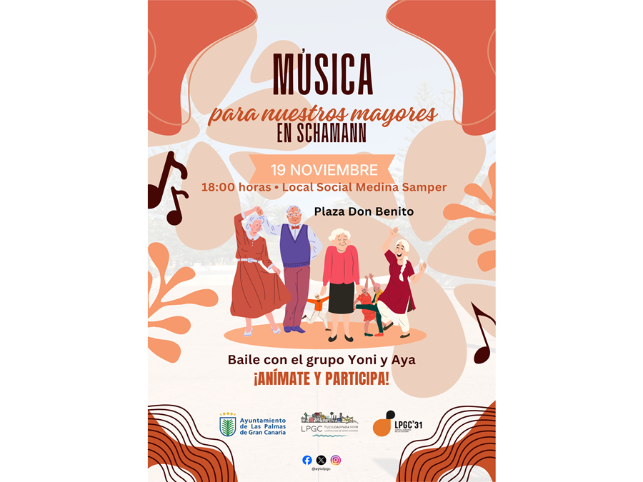 El Ayuntamiento celebra este miércoles la tarde musical para mayores en Schamann aplazada por la borrasca ‘Claudia’